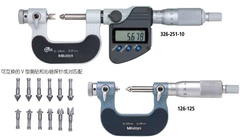日本三豐Mitutoyo 326/126系列數(shù)字螺紋千分尺